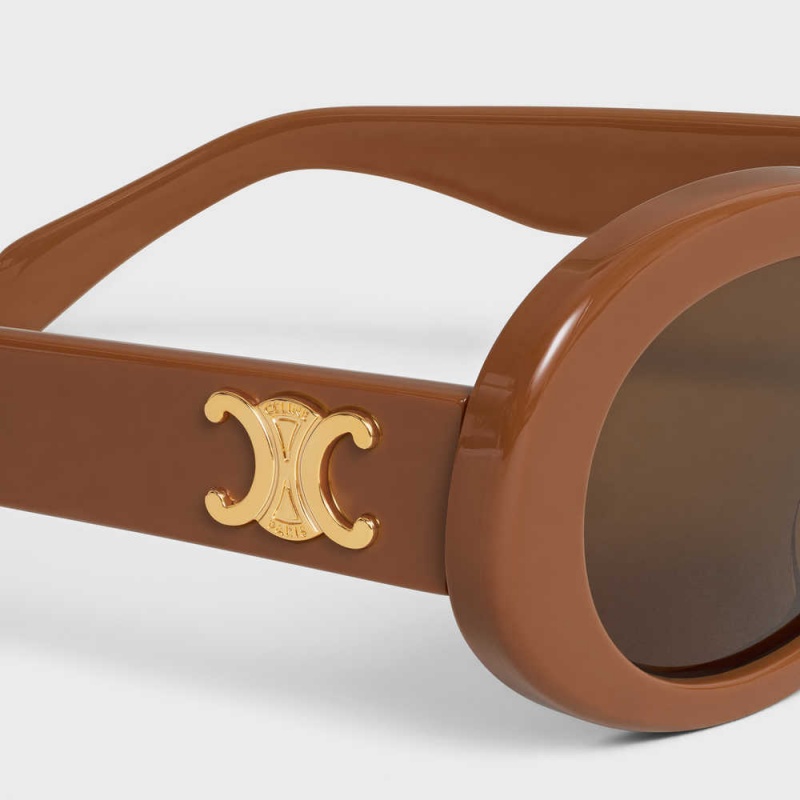 Celine Triomphe 01 in Acetate Sunglasses Camel | CL-592381