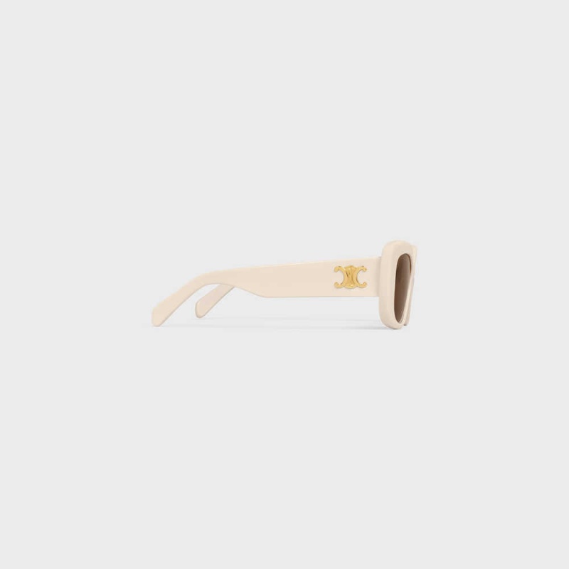 Celine Triomphe 04 in Acetate Sunglasses Ivory | CL-592395