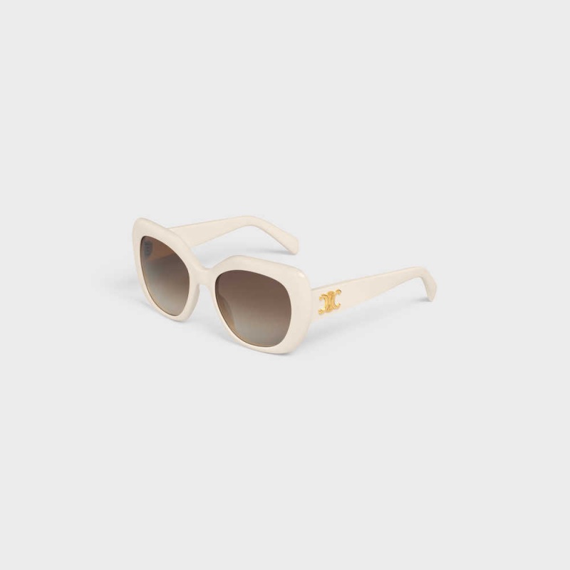 Celine Triomphe 06 in Acetate Sunglasses Ivory | CL-592407