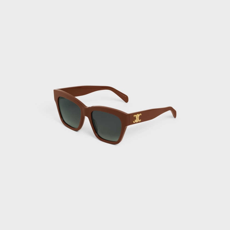 Celine Triomphe 09 in Acetate Sunglasses Chocolate | CL-592390