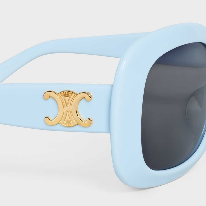 Celine Triomphe 10 in Acetate Sunglasses Milky Light Blue | CL-592398