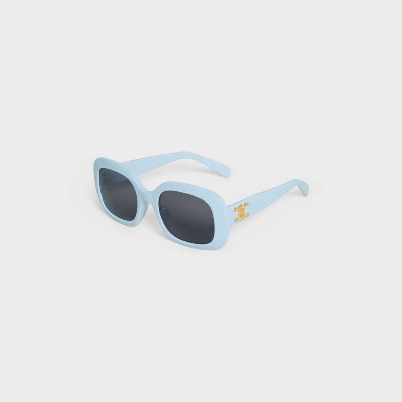 Celine Triomphe 10 in Acetate Sunglasses Milky Light Blue | CL-592398