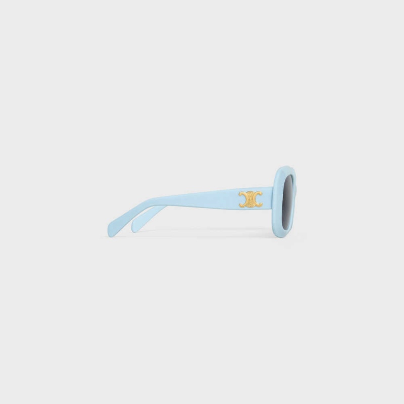 Celine Triomphe 10 in Acetate Sunglasses Milky Light Blue | CL-592398