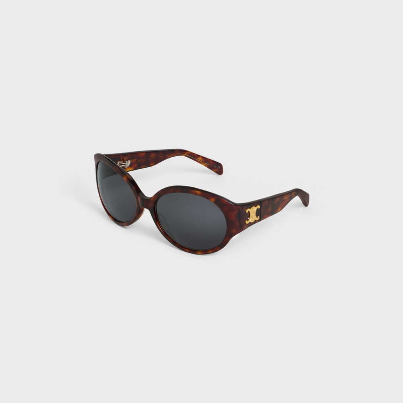 Celine Triomphe 11 in Acetate Sunglasses Red Havana | CL-592373