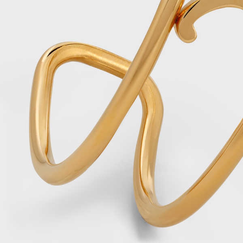 Celine Triomphe Cuff in Brass with Gold Finish Bracelets Gold | CL-592230