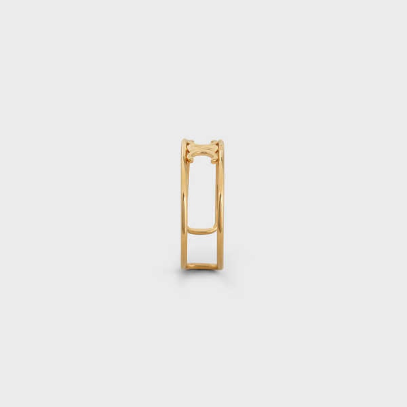 Celine Triomphe Cuff in Brass with Gold Finish Bracelets Gold | CL-592230