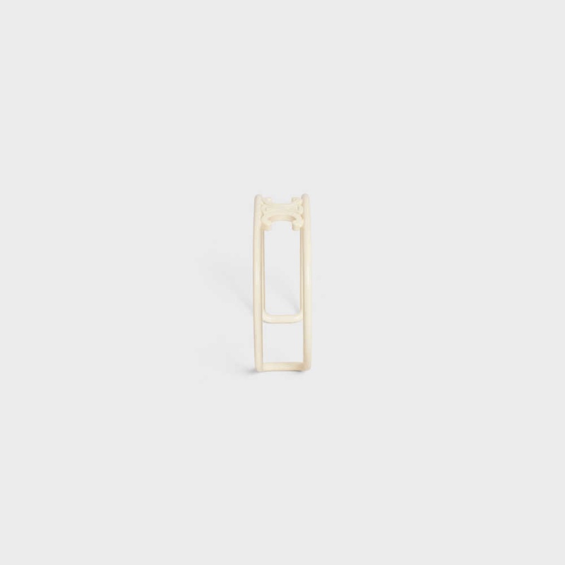 Celine Triomphe Cuff in Varnished Brass Bracelets Off White | CL-592218