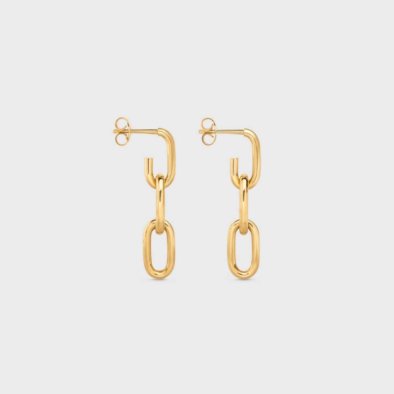 Celine Triomphe Dangling in Brass with Gold finish Earrings Gold | CL-592309