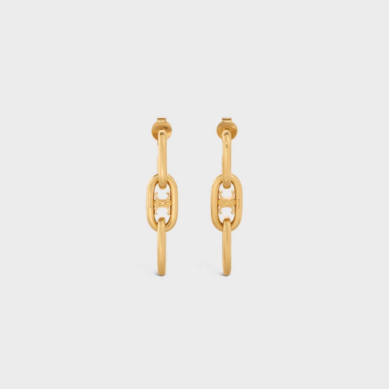 Celine Triomphe Dangling in Brass with Gold finish Earrings Gold | CL-592309