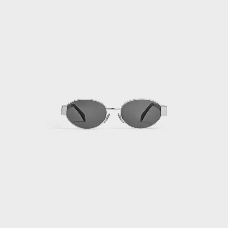 Celine Triomphe Metal 01 in Metal Sunglasses Silver / Smoke | CL-592400