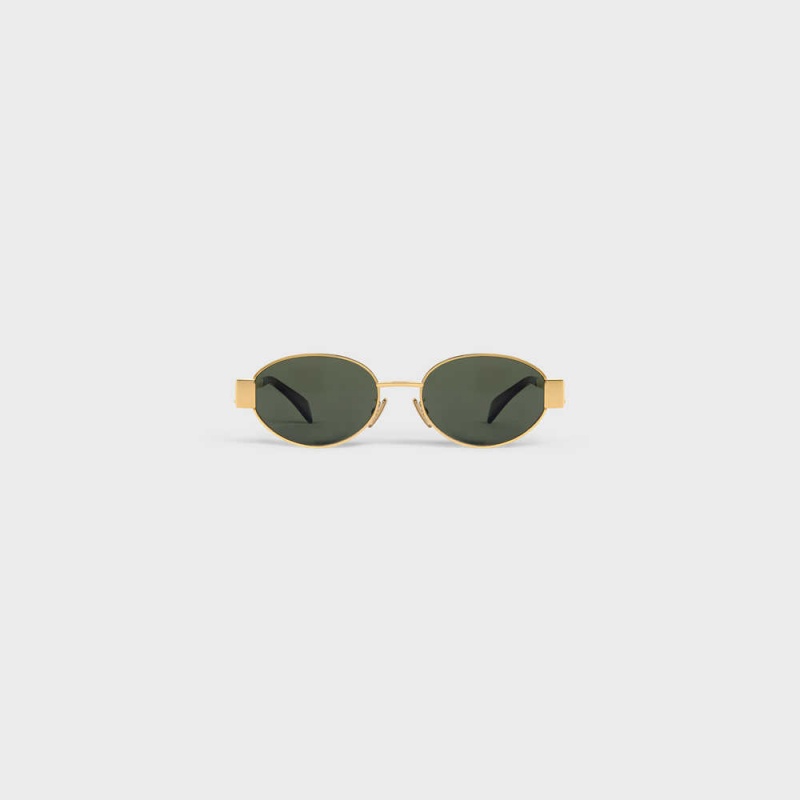 Celine Triomphe Metal 01 in Metal Sunglasses Gold / Green | CL-592399