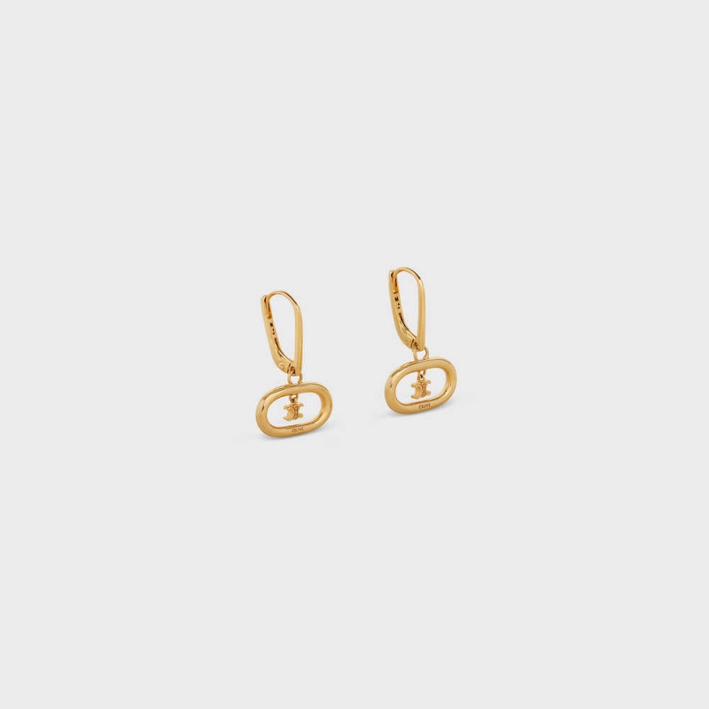 Celine Triomphe Mobile in Brass with Gold Finish Earrings Gold | CL-592308