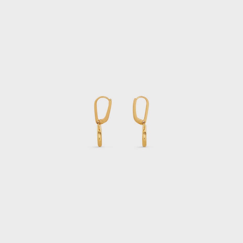 Celine Triomphe Mobile in Brass with Gold Finish Earrings Gold | CL-592308