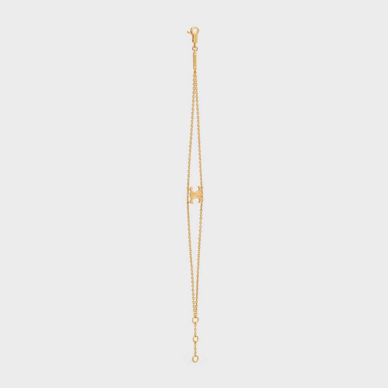 Celine Triomphe Suspended in Brass with Gold Finish Bracelets Gold | CL-592208