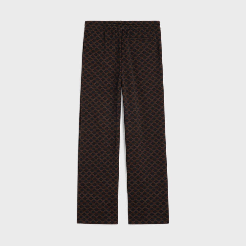 Celine Triomphe track in monogram jersey Pants Noir/Marron | CL-592040