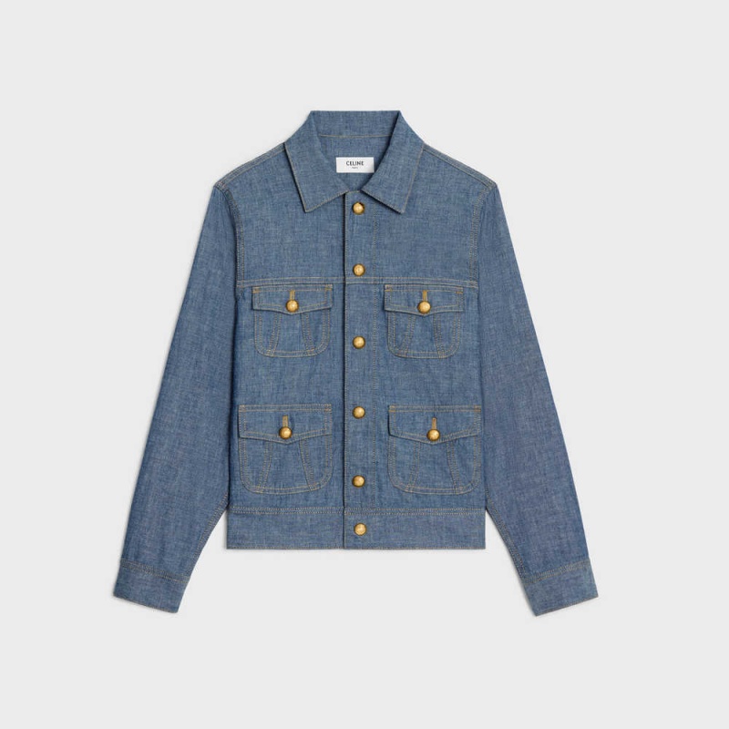 Celine Trucker in lightweight shirting Jackets RINSED | CL-592630