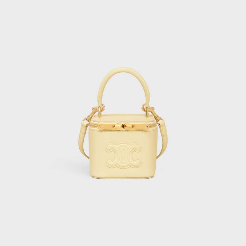 Celine VANITY CASE CUIR TRIOMPHE IN SMOOTH CALFKSIN Mini Bags Sunlight | CL-593040