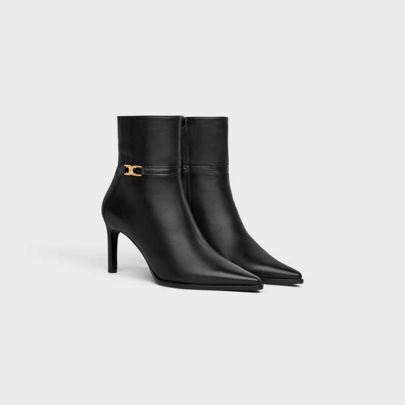 Celine VERNEUIL WITH TRIOMPHE in Calfskin Boots Black | CL-592493