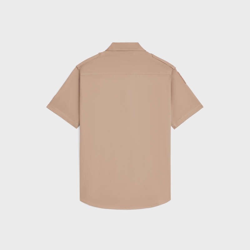 Celine Velcro in cotton linen Shirts Beige | CL-592152