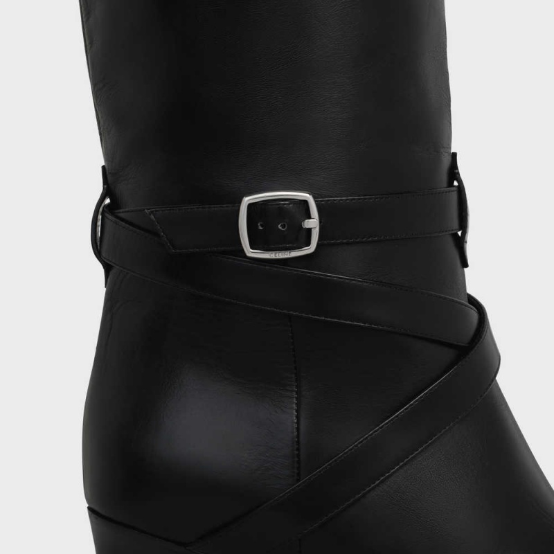 Celine Verneuil high in Calfskin Boots Black | CL-592518