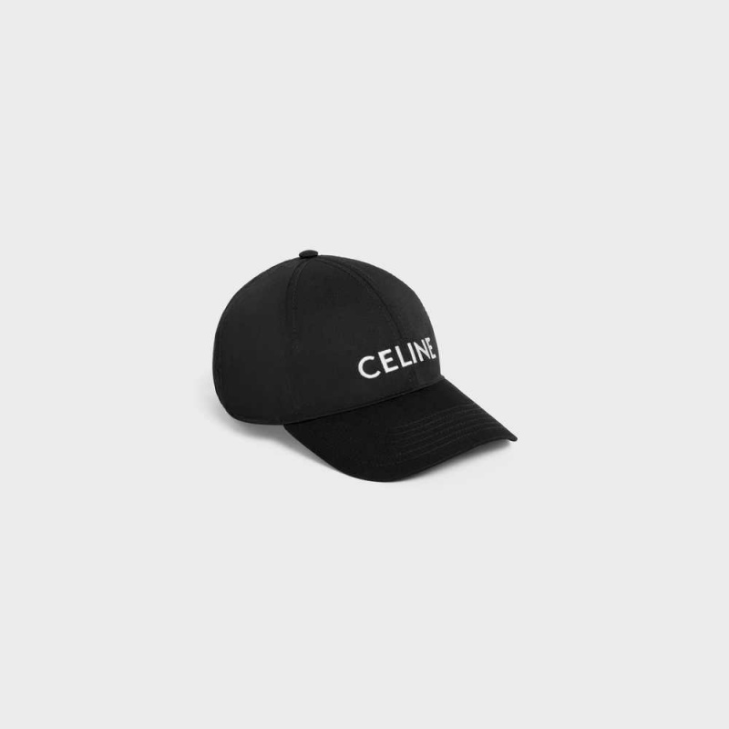 Celine baseball in drill cotton Cap Black | CL-592362