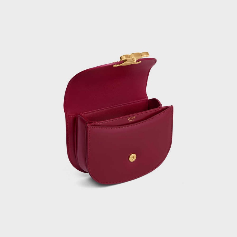 Celine besace triomphe in SHINY CALFSKIN Mini Bags Carmin | CL-593030