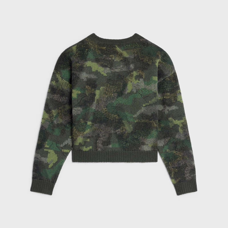 Celine boxy cropped in camouflage wool Knitwear CAMOUFLAGE | CL-592105