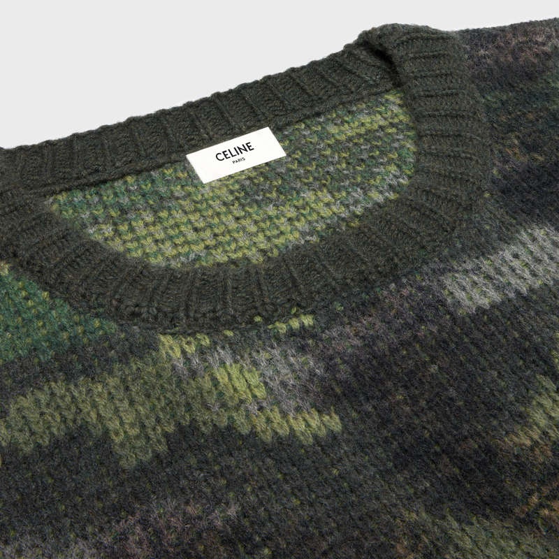 Celine boxy cropped in camouflage wool Knitwear CAMOUFLAGE | CL-592105