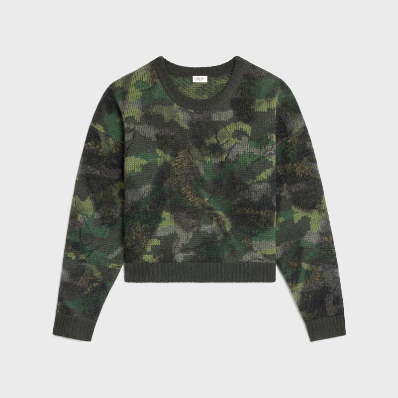 Celine boxy cropped in camouflage wool Knitwear CAMOUFLAGE | CL-592105