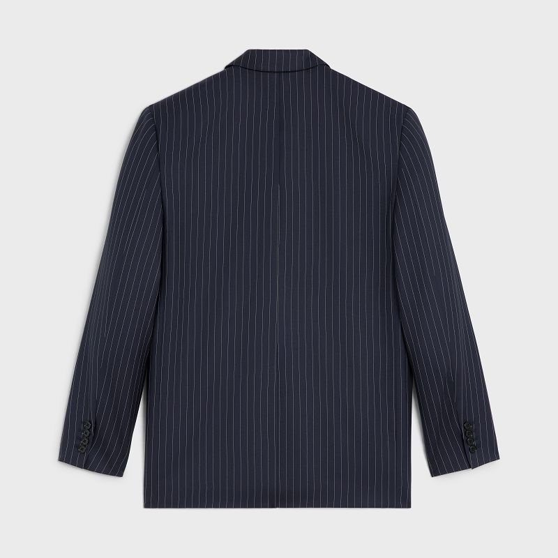 Celine boxy in striped cashmere wool Jackets MARINE/CRAIE | CL-591999