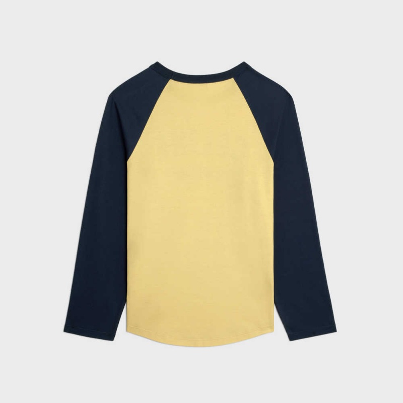 Celine california 70 s in cotton jersey T-shirts LEMON PIE / BLEU NUIT | CL-592811