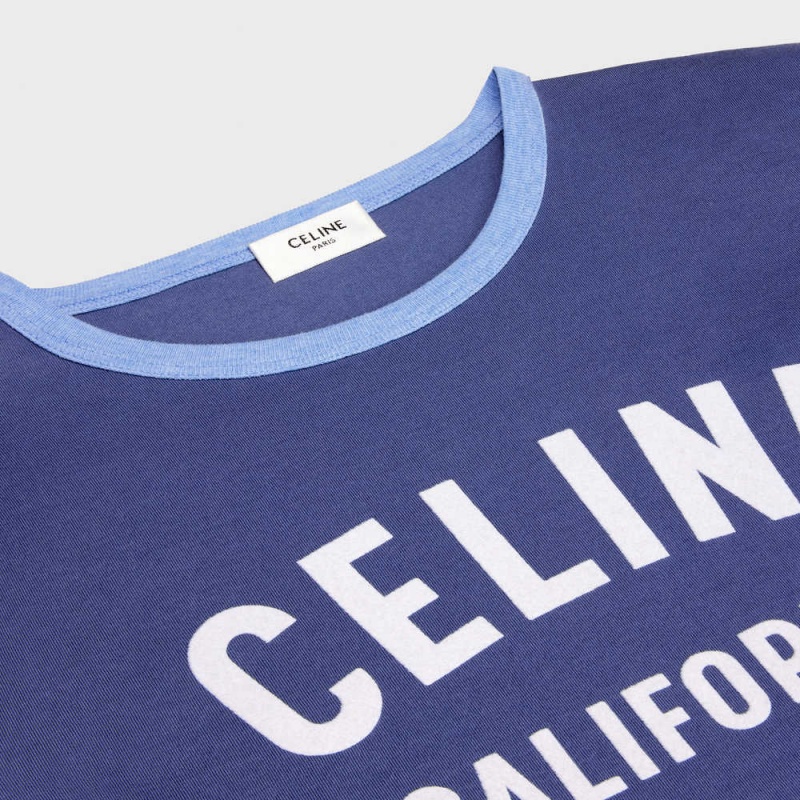 Celine california 70 s in cotton jersey T-shirts OBSCURE BLUE / LIGHT BLUE / CR | CL-592774