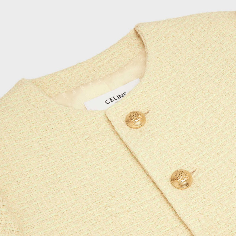 Celine cardigan IN bouclé tweed Jackets Jaune Paille | CL-592629