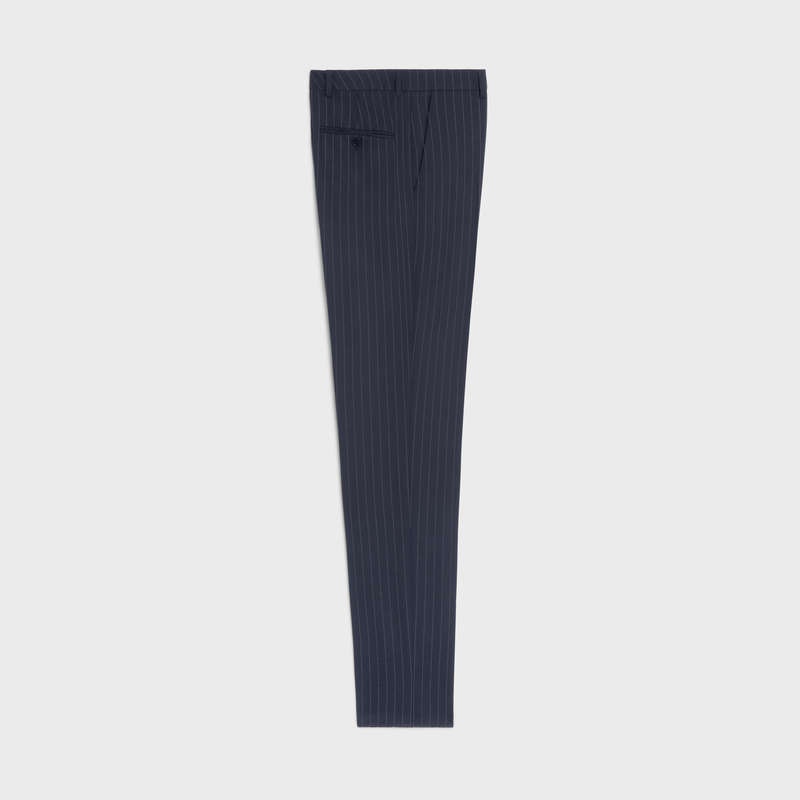 Celine classic in striped cashmere wool Trousers MARINE/CRAIE | CL-592025