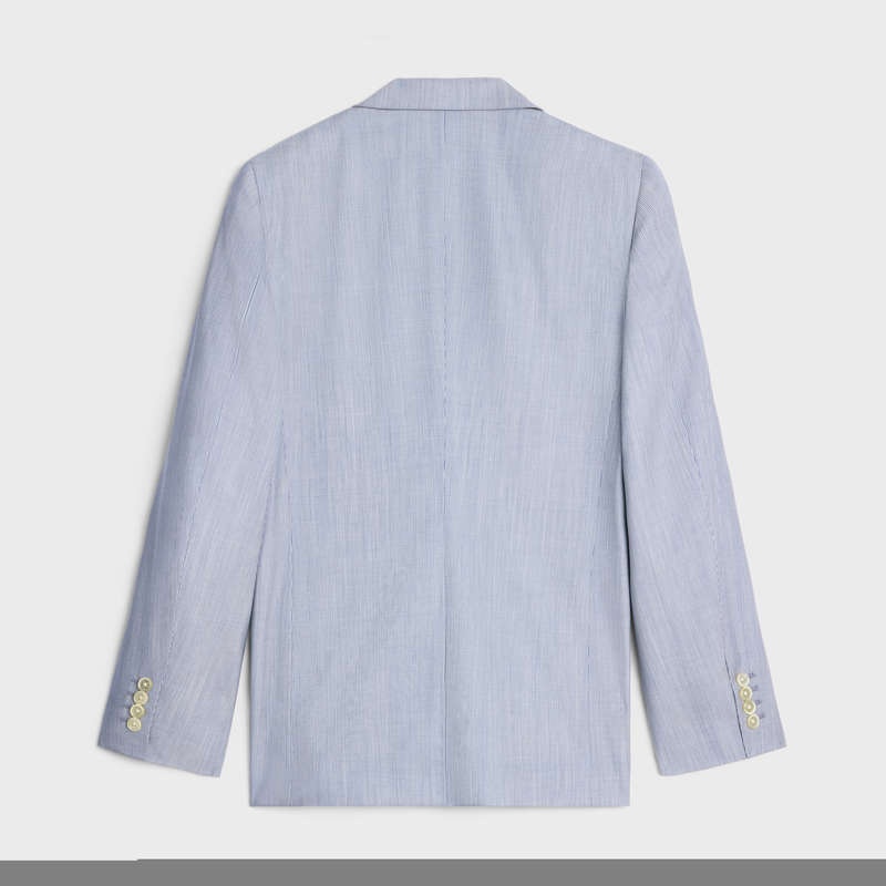 Celine classic in striped wool and silk Jackets CRAIE/BLEU | CL-591987