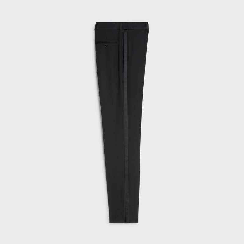 Celine classic tux in grain de poudre Trousers Black | CL-592019