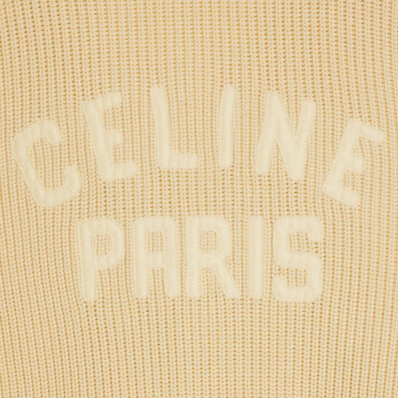 Celine college cardigan in cotton Knitwear ECRU/BLACK | CL-592086