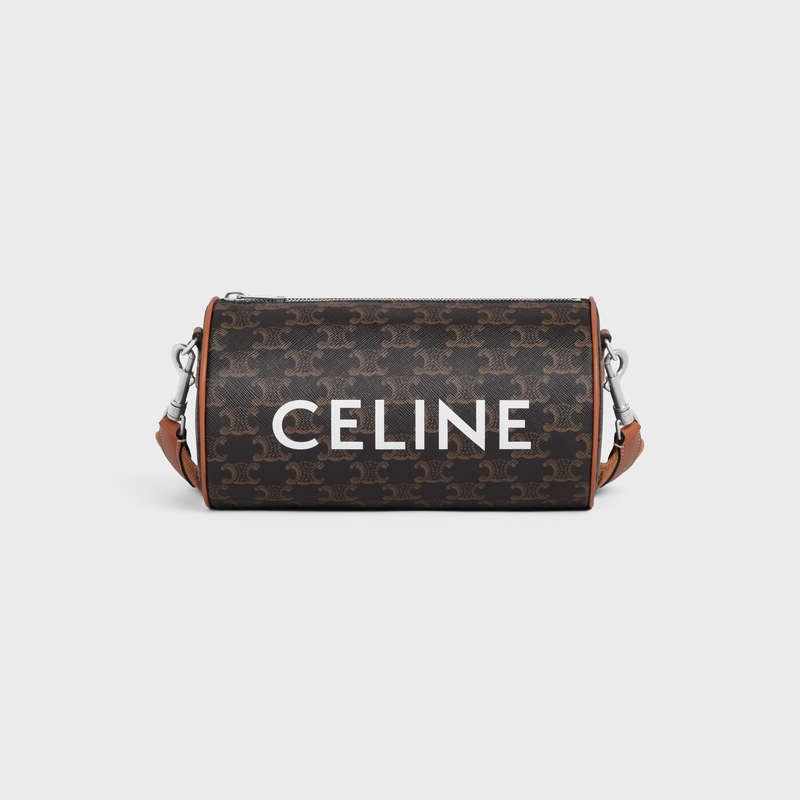 Celine cylinder bag in TRIOMPHE CANVAS Shoulder Bags Tan | CL-591845