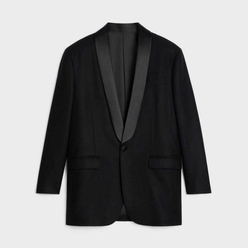 Celine garçon tux in cashmere flannel Jackets Black | CL-592668