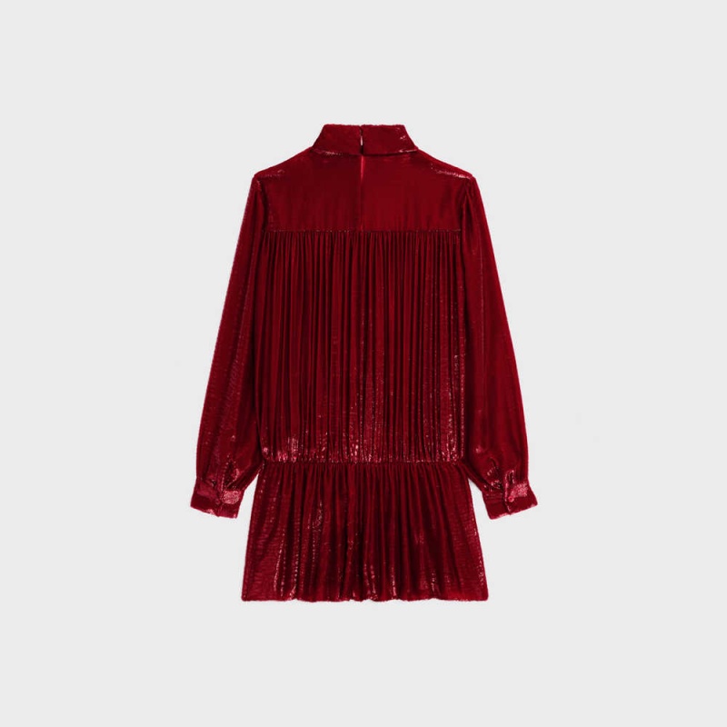 Celine gathered mini in flowing velvet lamé Dresses Rouge Theatre | CL-592843