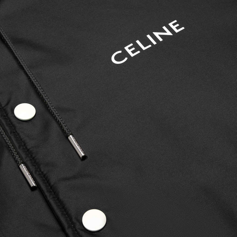 Celine hooded teddy in light nylon Blousons Black | CL-591953