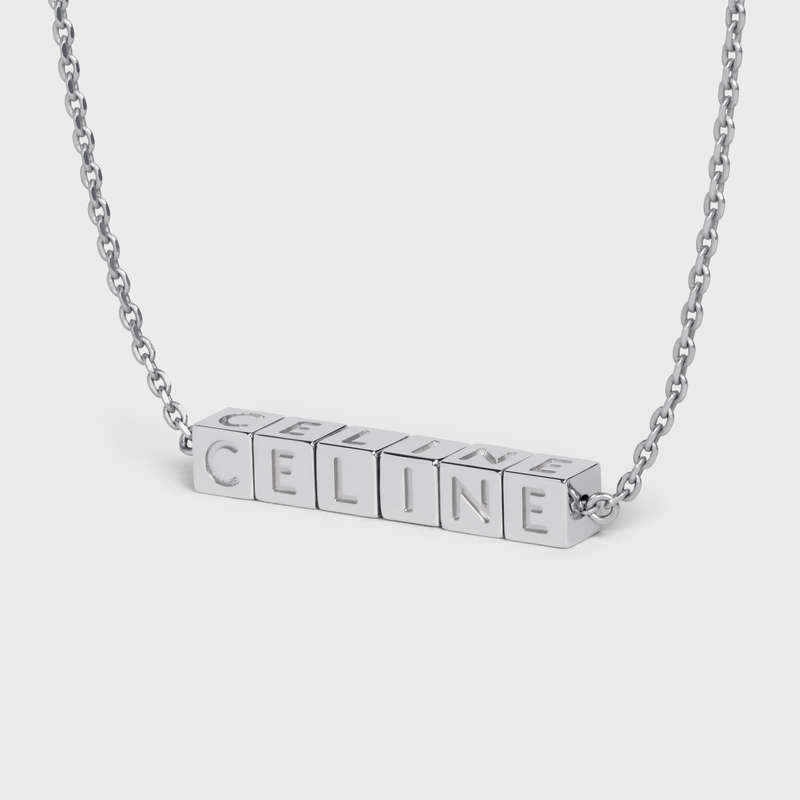 Celine in Brass with Rhodium Finish Necklaces Silver | CL-591665