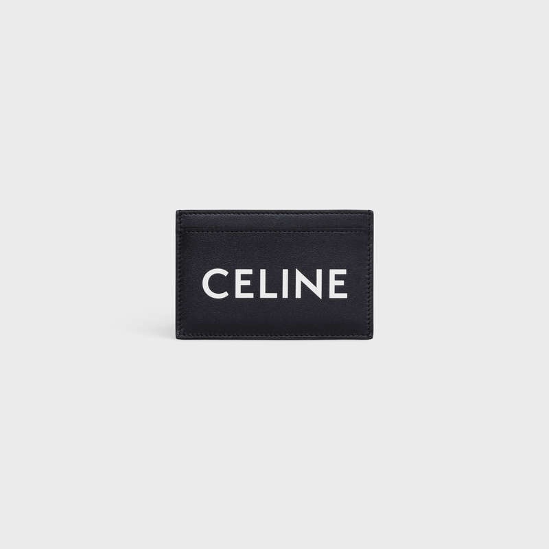 Celine in Smooth Calfskin with celine Print Card Holders Black | CL-591804