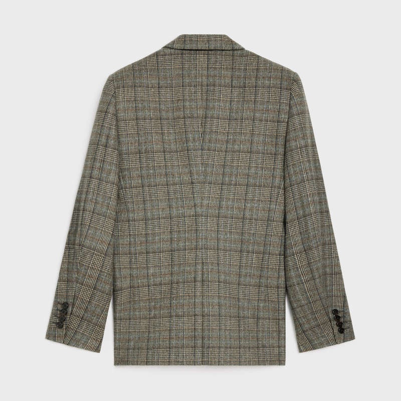 Celine in prince of wales flannel Jackets IVOIRE/GRIS/TOFEE | CL-592003