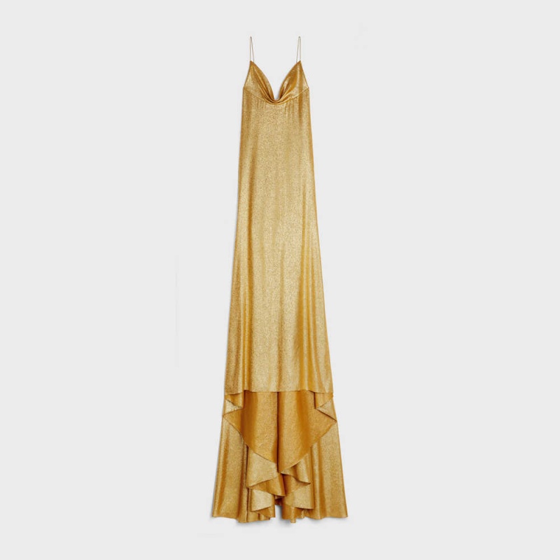 Celine lingerie in crepe lamé Dresses Gold | CL-592864