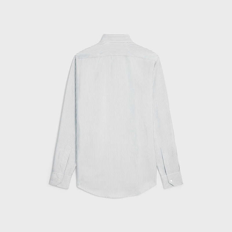 Celine loose carnaby in striped silk Shirts CRAIE/QUARTZ/GRIS | CL-592172