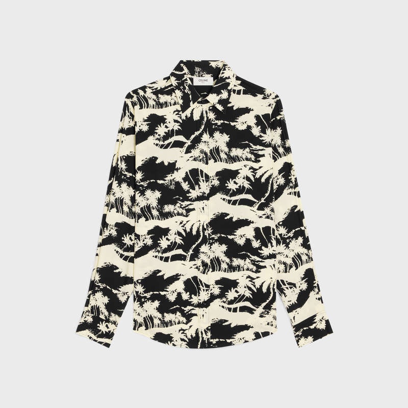 Celine loose in printed viscose Shirts BLACK / PAILLE | CL-592163