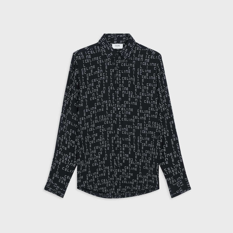 Celine loose in printed viscose Shirts NOIR/CRAIE | CL-592162