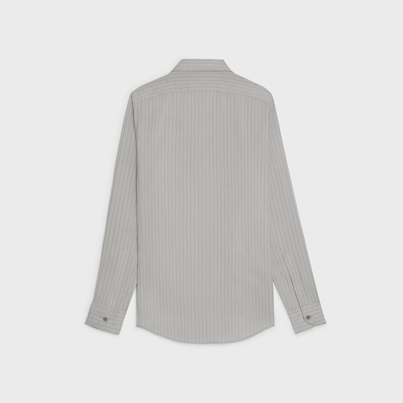 Celine loose in striped silk Shirts CENDRE/ANTHRACITE | CL-592168