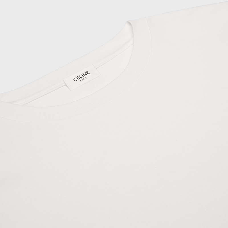 Celine loose triomphe in cotton jersey T-shirts OFF WHITE / BLACK | CL-592129